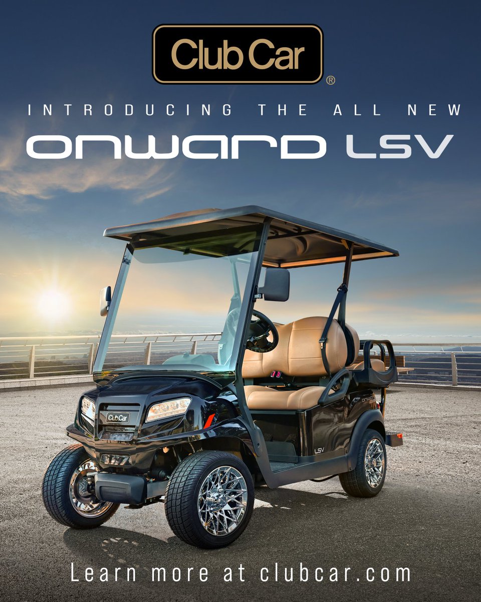 The Onward® LSV has arrived! 25 MPH. 7-Inch LCD Screen. Backup Camera. 4-Wheel Brakes. Occupant Protection &amp; Seatbelts.

Go Onward to Wherever Your Path Leads!
#ClubCar