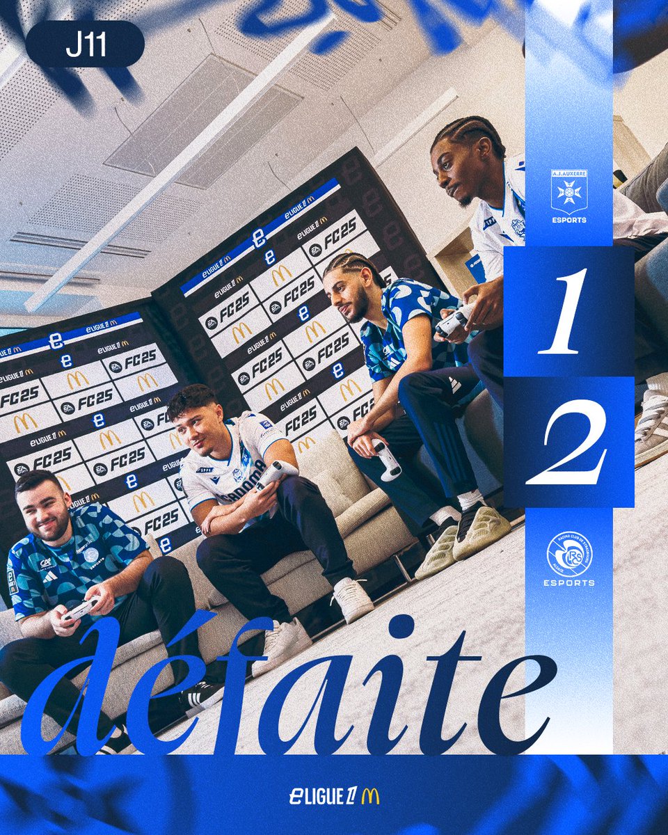 AJA Esports (@ajaesports_) on Twitter photo 𝗝𝟭𝟭 | #TeamAJA 1️⃣-2️⃣ <a href="/RCSA_esports/">RCSA esports</a>
Fin de parcours pour nos Auxerrois en <a href="/_eLigue1/">eLigue 1 McDonald’s</a>, tout proches des play-offs. Malgré un départ difficile, ils ont su se relever et livrer une belle seconde partie de saison. Merci pour cette belle remontée, même si elle ne fut pas 𝗝𝟭𝟭 | #TeamAJA 1️⃣-2️⃣ <a href="/RCSA_esports/">RCSA esports</a>
Fin de parcours pour nos Auxerrois en <a href="/_eLigue1/">eLigue 1 McDonald’s</a>, tout proches des play-offs. Malgré un départ difficile, ils ont su se relever et livrer une belle seconde partie de saison. Merci pour cette belle remontée, même si elle ne fut pas