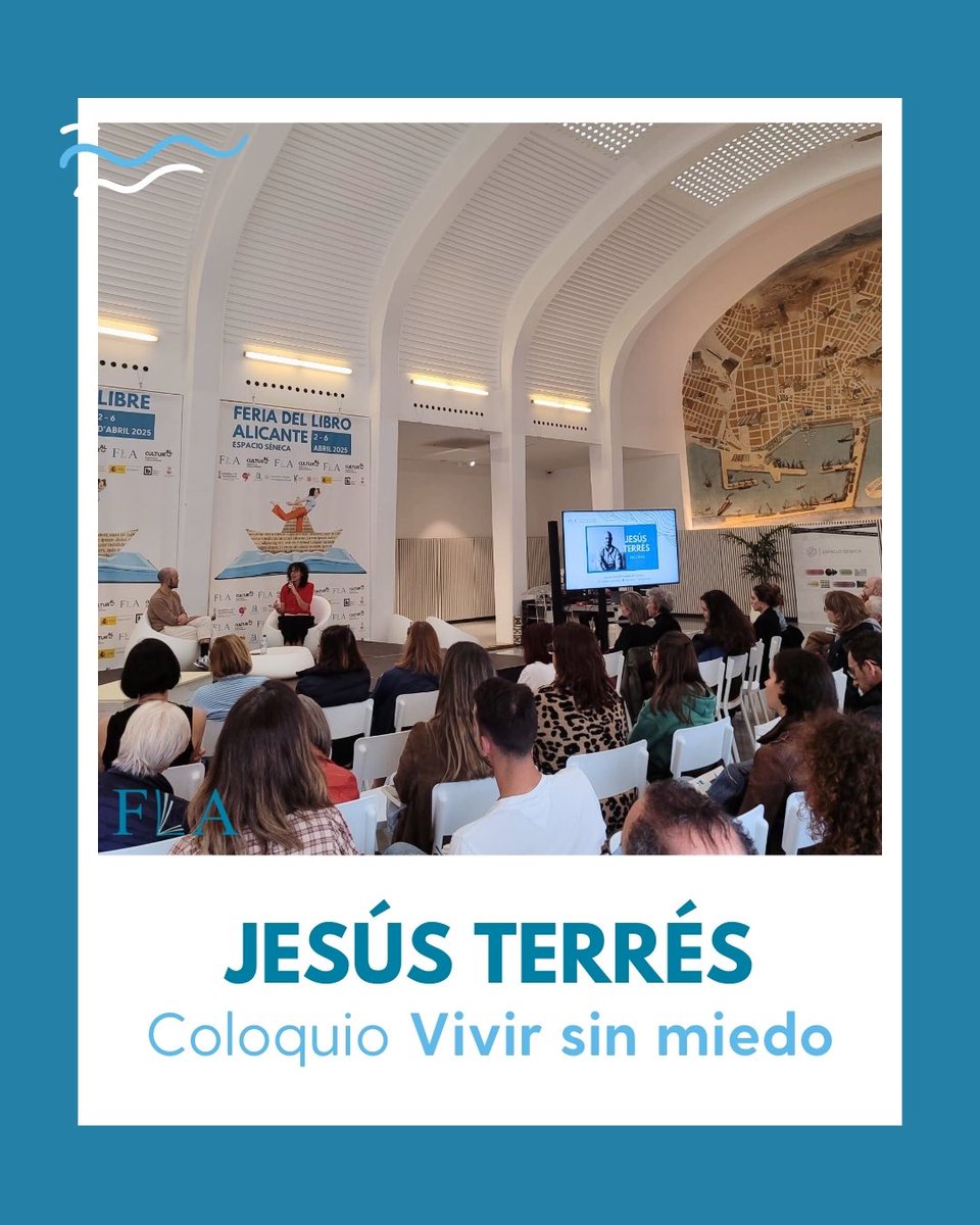 📖 Hoy en #FLAlicante: coloquio con Jesús Terrés sobre su nuevo libro Vivir sin miedo.

Un encuentro para reflexionar sobre lo cotidiano, la calma y lo esencial.💭

Moderó Cristina Consuegra. ✅

📍 Espacio Séneca