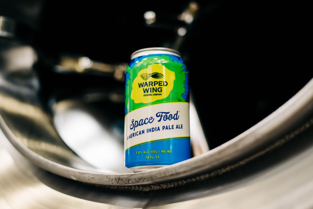A cosmic blend of juicy hops, citrusy flavors, &amp; refreshing pine notes - #SpaceFood American #IPA just landed across all WW Taprooms! Don't miss your chance to embark on this celestial journey of flavor 💫

7.0% ABV | 96 IBU | $10.99 6pk

#warpedwing #staywarped #ohiocraftbeer