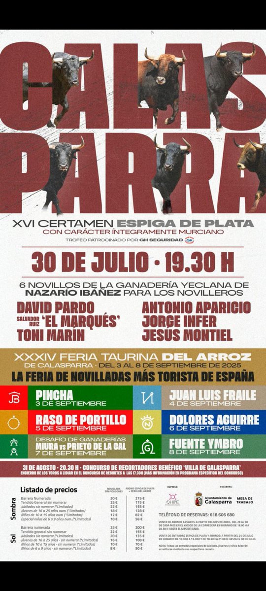 El 4 de septiembre nos vemos en Calasparra. 

Una gran satisfacción poder lidiar una de las novilladas más bonitas que tenemos.

Y sobre todo, volver a un serial que nos hace especial ilusión , por la afición y semblante Torista de la feria.