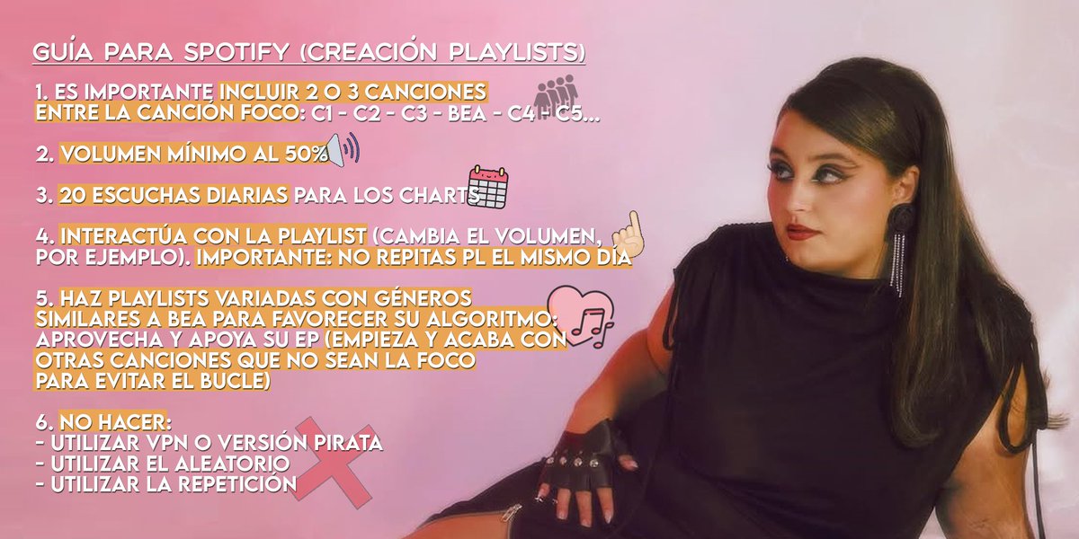 ‼️| Hemos hecho un recopilatorio de todos los puntos a seguir si queréis crear vuestras propias playlists con 'Quiero más' 🤍

Os dejamos las playlists que actualizaremos a las 00 por si queréis guardarlas:

PREDEBUT: open.spotify.com/playlist/7DDXF…

DEBUT: open.spotify.com/playlist/6nHvK…