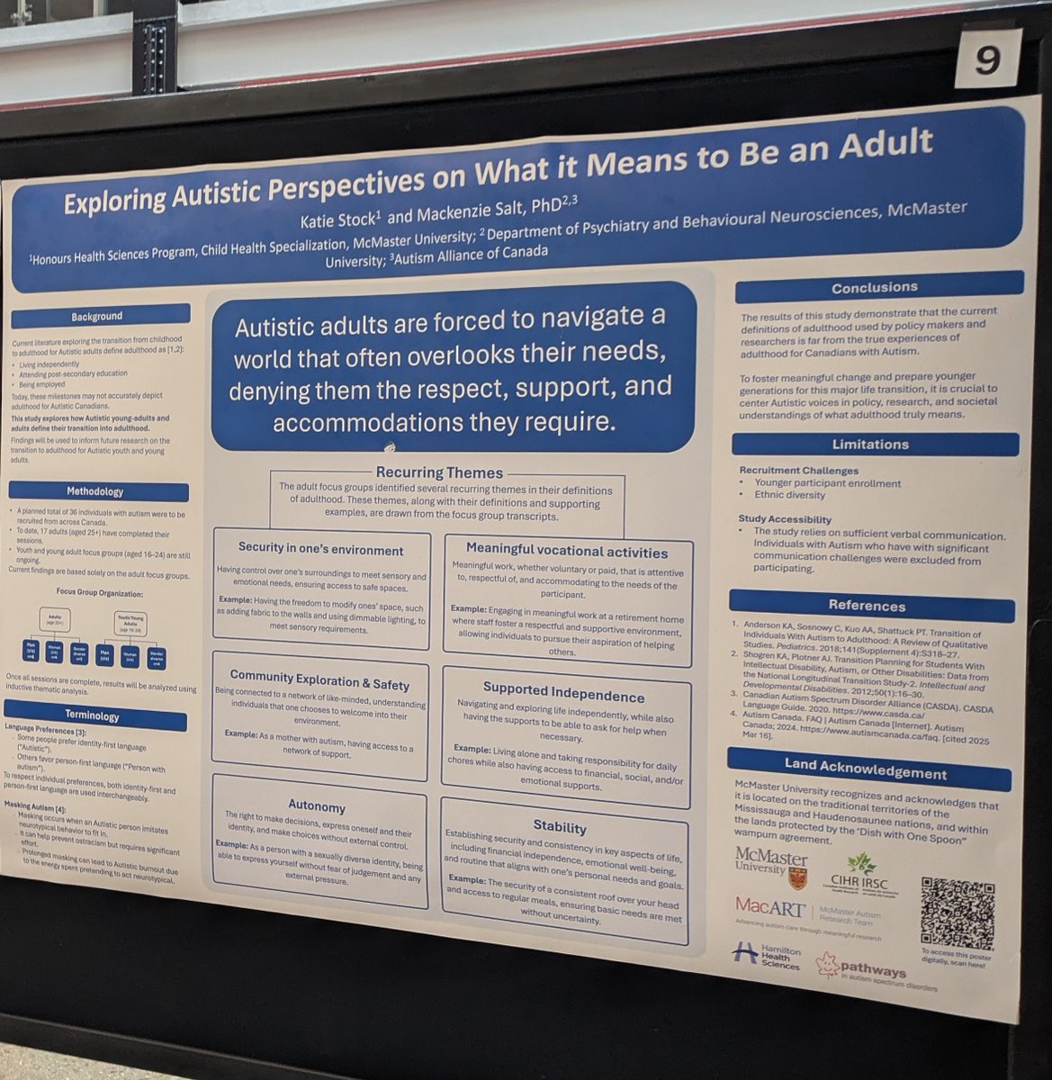 💡 And here is a poster by student learner Katie Stock, who is supervised by MacART member Dr. Mackenzie Salt (<a href="/Mac_at_Mac/">Mackenzie Salt</a>)! It is titled, "Exploring Autistic Perspectives on What it Means to Be an Adult".

#Autism #Research