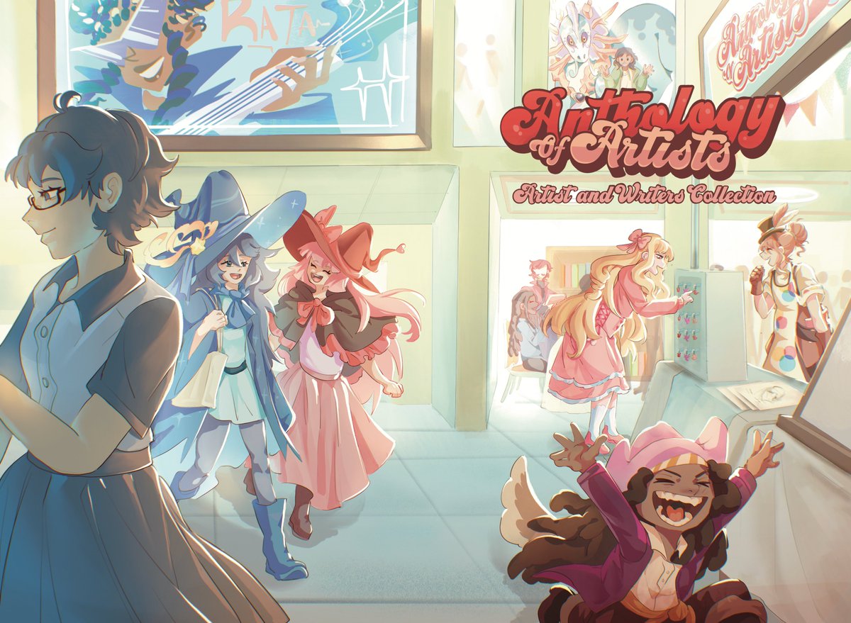 🌈 COVER REVEAL 🌈

Got your palettes and pencils at the ready? Anthology of Artists is releasing in just THREE hours, and we're here to celebrate with our main zine's captivating cover, by our very own Head Mod, Twiggy! Check it out!

☘️ <a href="/Twigsagi_101/">Twiggy!!</a>