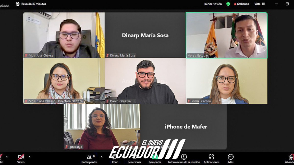 #GestiónDinarp | <a href="/DianaVelsco/">Diana Velasco Aguilar</a>, directora nacional, junto al equipo de Control y Normativa; y #JoséChávez, autoridad regional 7, mantuvo una reunión virtual con #JulioGuerrero, alcalde del <a href="/GADPINDAL/">GADMCPINDAL</a>, para conocer las necesidades de este cantón en materia registral.