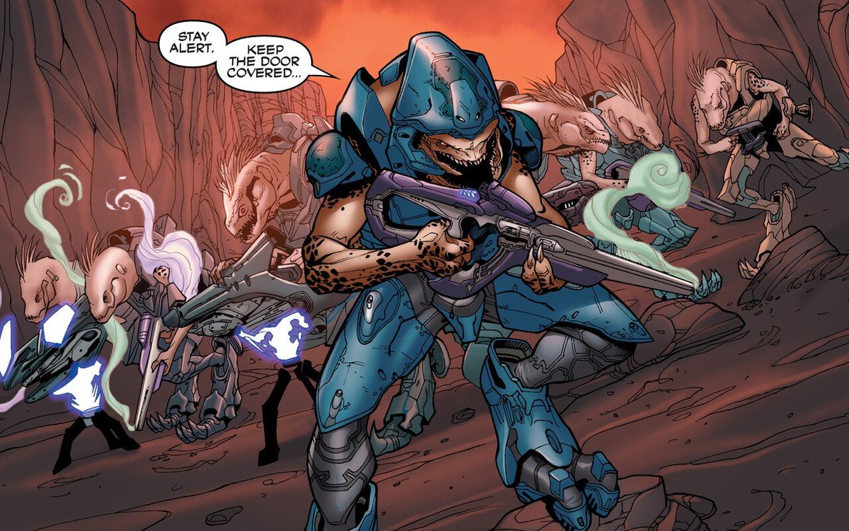 Halopedia's tweet photo. #LoreThursday — Mosa-pattern
Manufactured by Iruiru Armory, the Mosa-pattern carbine's design harkens back to weapons from Sangheili antiquity. Featuring several unique variants, the standard Mosa fires caseless radioactive projectiles capable of poisoning targets if untreated. https://t.co/doDiPve59z