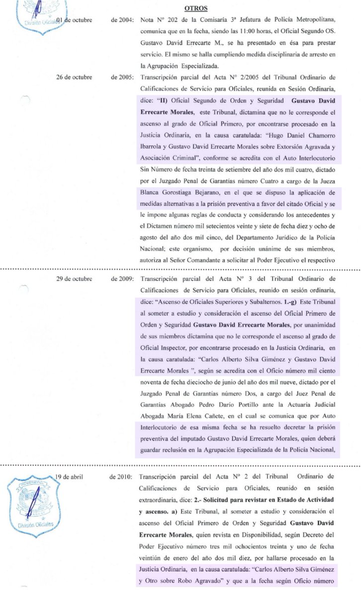 FilizzolaRafael's tweet image. Este es el prontuario el comisario Gustavo Errecarte, uno de los jefes del operativo donde la @policia_py agredió a unas 15 personas que querían homenajear a #RodrigoQuintana. Es el mismo que empujó a @efraalegre quien terminó cayendo por las escaleras con @olgaparedesb. Y que…