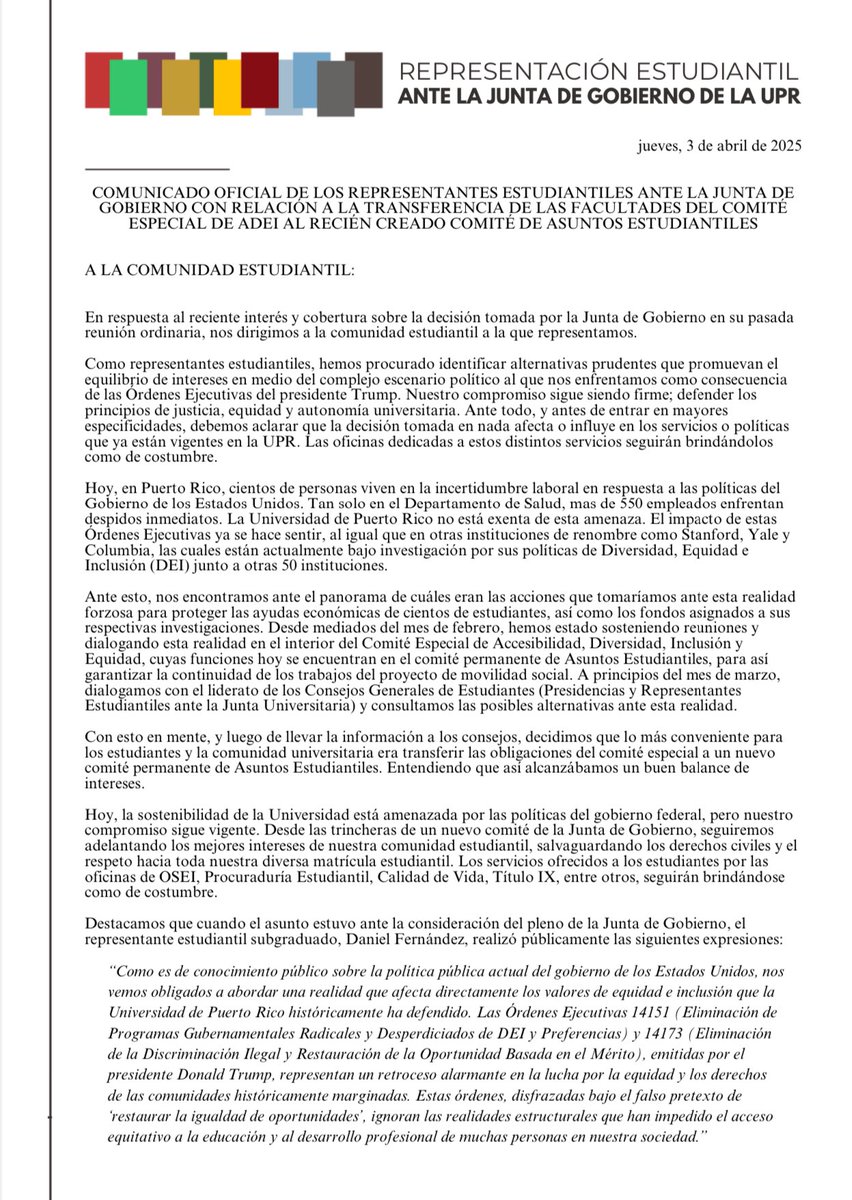 Representantes Estudiantiles de la Junta Gobierno tweet media