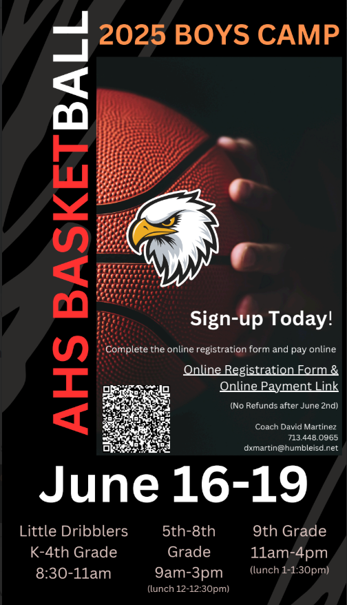 Atascocita Middle School (@humbleisd_ams) on Twitter photo 🏀Elevate your game this summer, join the 2025 Boys Basketball Camp <a href="/AHS_Eagle_BBall/">AtascocitaBasketball</a> Register here 👉docs.google.com/forms/d/e/1FAI… 🏀 Payments here 👉humbleisd.hometownticketing.com/embed/event/36… 🏀Elevate your game this summer, join the 2025 Boys Basketball Camp <a href="/AHS_Eagle_BBall/">AtascocitaBasketball</a> Register here 👉docs.google.com/forms/d/e/1FAI… 🏀 Payments here 👉humbleisd.hometownticketing.com/embed/event/36…