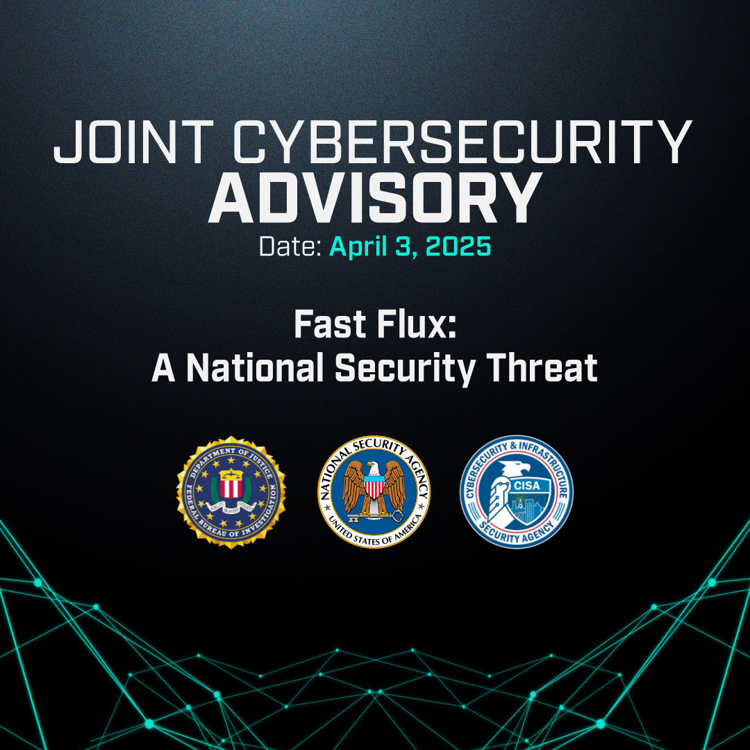 FBI, @NSAgov, <a href="/CISAgov/">Cybersecurity and Infrastructure Security Agency</a> and other partners released a joint cybersecurity advisory on “fast flux”, a malicious technique that allows adversaries to evade detection by obfuscating the locations of their servers by rapidly changing Domain Name System records: ic3.gov/CSA/2025/25040…