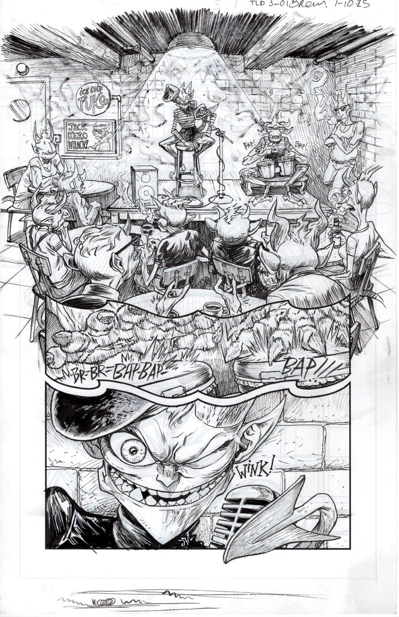 The Lucky Devils 3 original art drops tomorrow! For info sign up for my mailing list—oh also there are still some cool issue two pages here 3dcowboycomics.com HOPE YOU DUG ISSUE THREE!