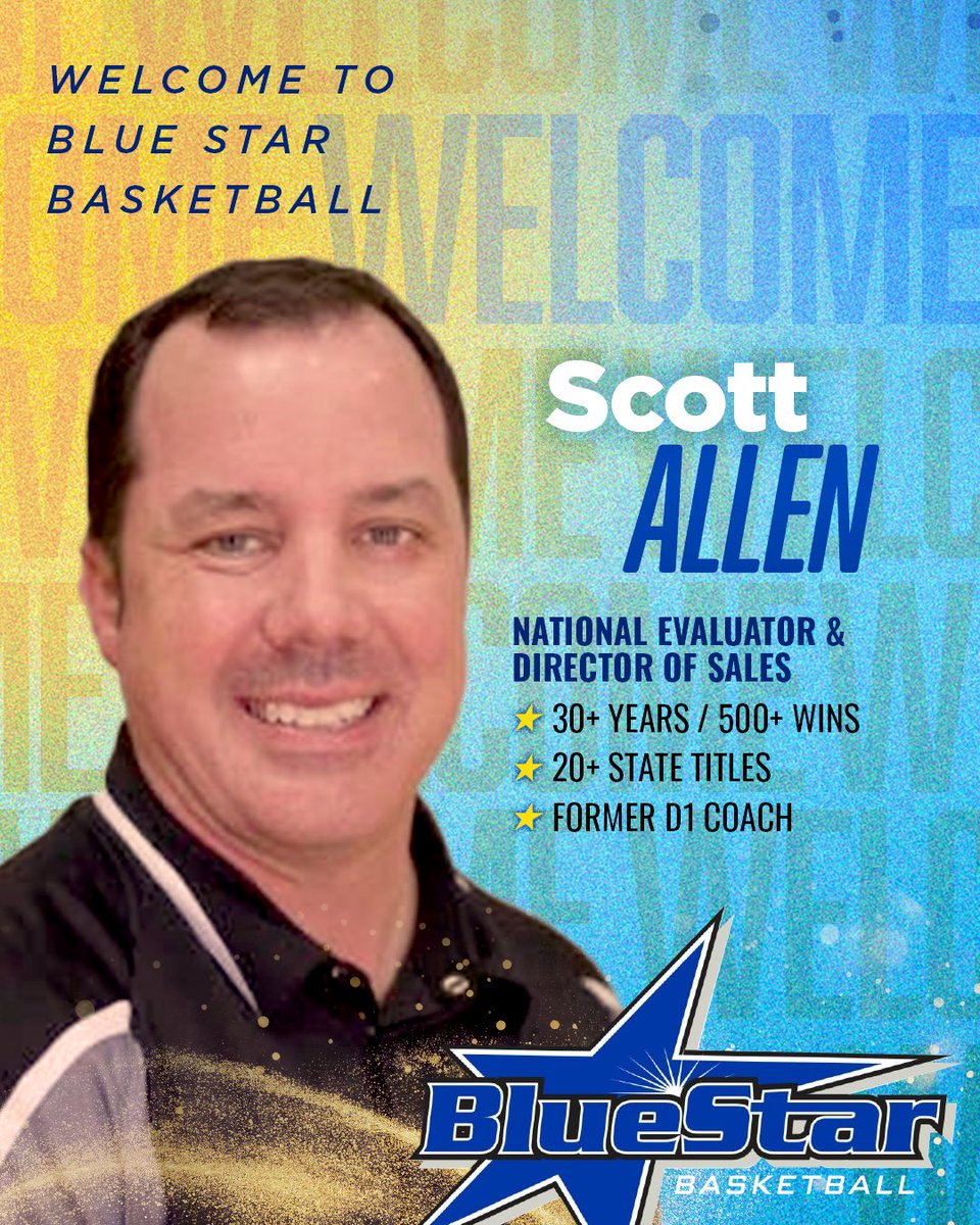 BlueStar Media (@bluestarmedia1) on Twitter photo 🗣️ BIG NEWS
Welcome to the <a href="/BlueStarBB/">Blue Star Basketball</a> family, Scott Allen!
One of the most prolific and respected high school basketball coaches in the country <a href="/PVIGIRLSBBALL/">Paul VI Girls Basketball</a> and founder of the <a href="/ArtTurnerTipoff/">Art Turner Memorial</a> Scott brings a wealth of experience and success to our brand! 🔵⭐️ 🗣️ BIG NEWS
Welcome to the <a href="/BlueStarBB/">Blue Star Basketball</a> family, Scott Allen!
One of the most prolific and respected high school basketball coaches in the country <a href="/PVIGIRLSBBALL/">Paul VI Girls Basketball</a> and founder of the <a href="/ArtTurnerTipoff/">Art Turner Memorial</a> Scott brings a wealth of experience and success to our brand! 🔵⭐️
