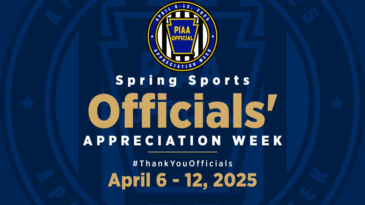 Help celebrate Spring Sports Officials' Appreciation Week!

More: piaa.org/assets/web/doc…

#ThankYouOfficials #PIAAOfficials