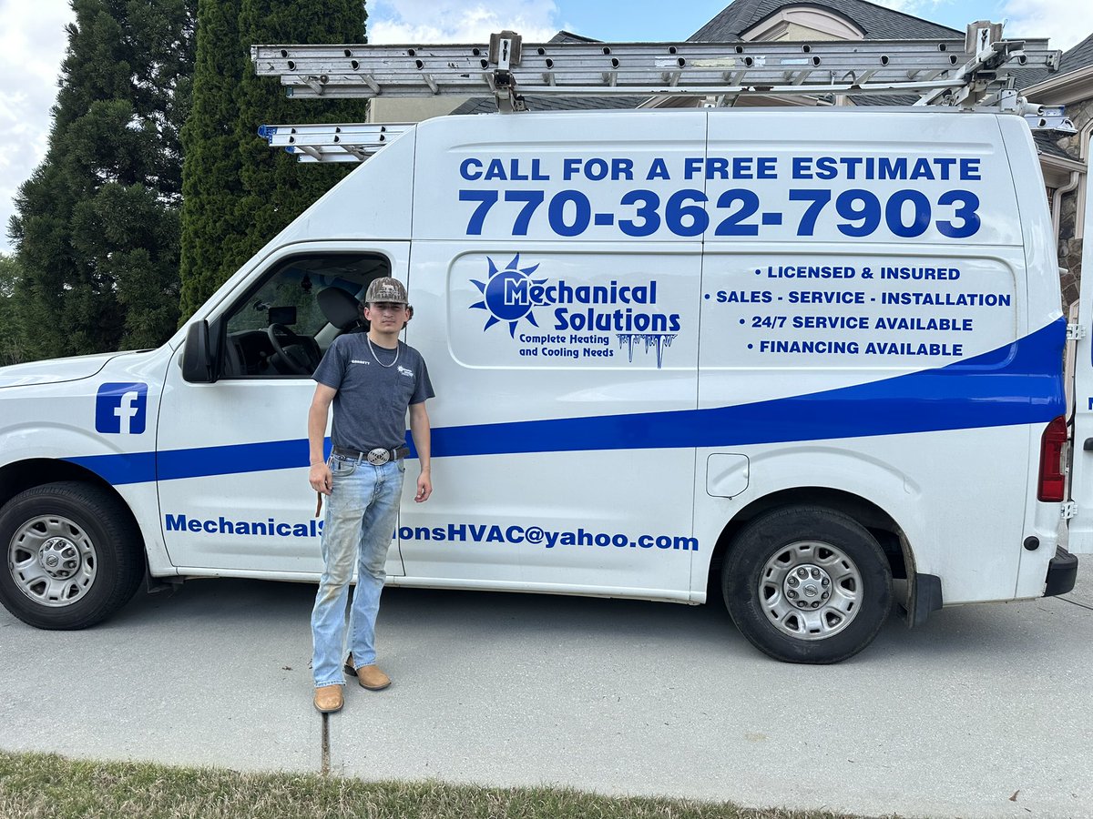 Thank you Mechanical Solutions for partnering with MAHS WBL! Garrett’s goal is to learn the new 454B systems &amp; how they operate. #HVAC #mahswbl #wblworks #canesculture #georgiawbl1 #CTAEDelivers