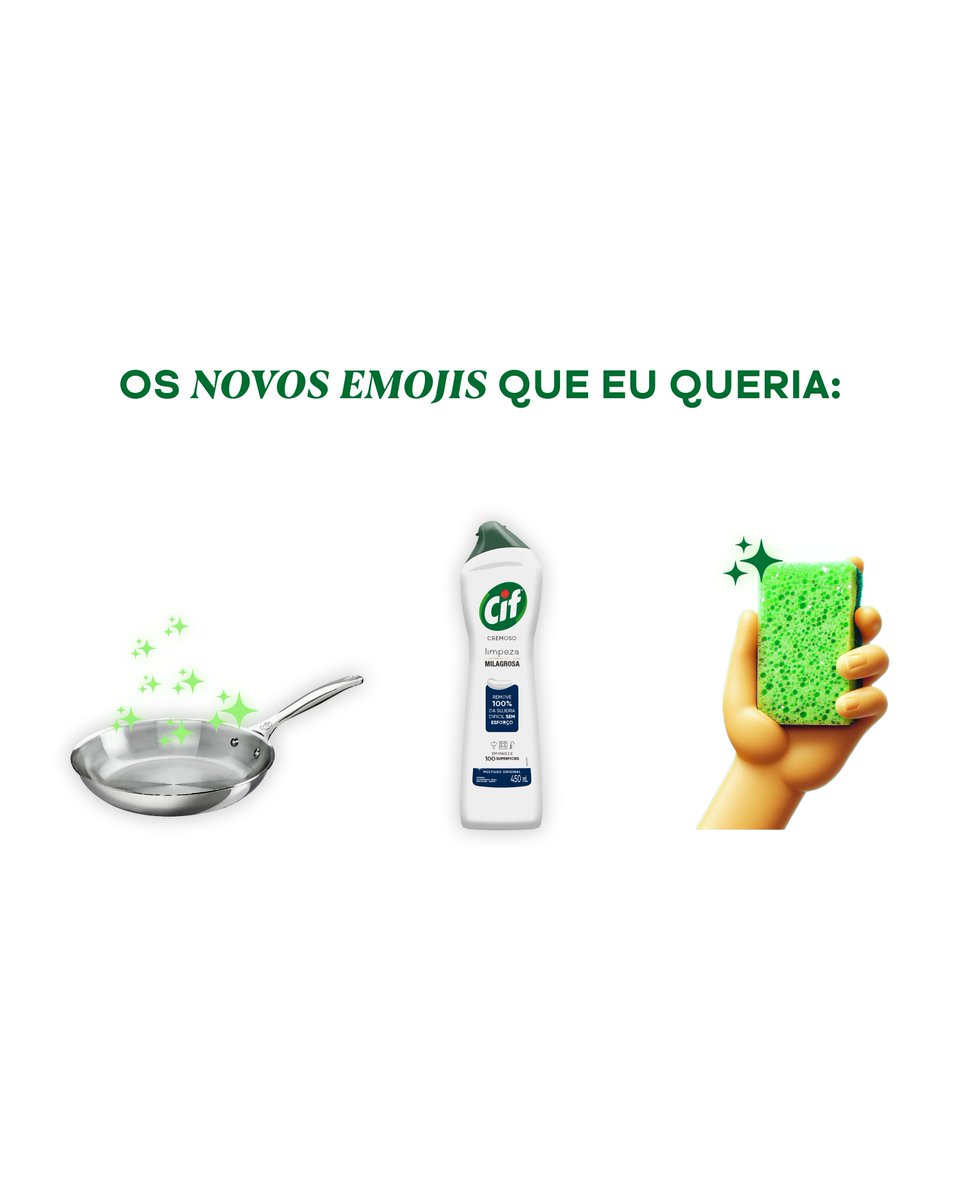 Já pensando em todas as mensagens milagrosas que iríamos mandar com esses emojis! #ciflimpezamilagrosa