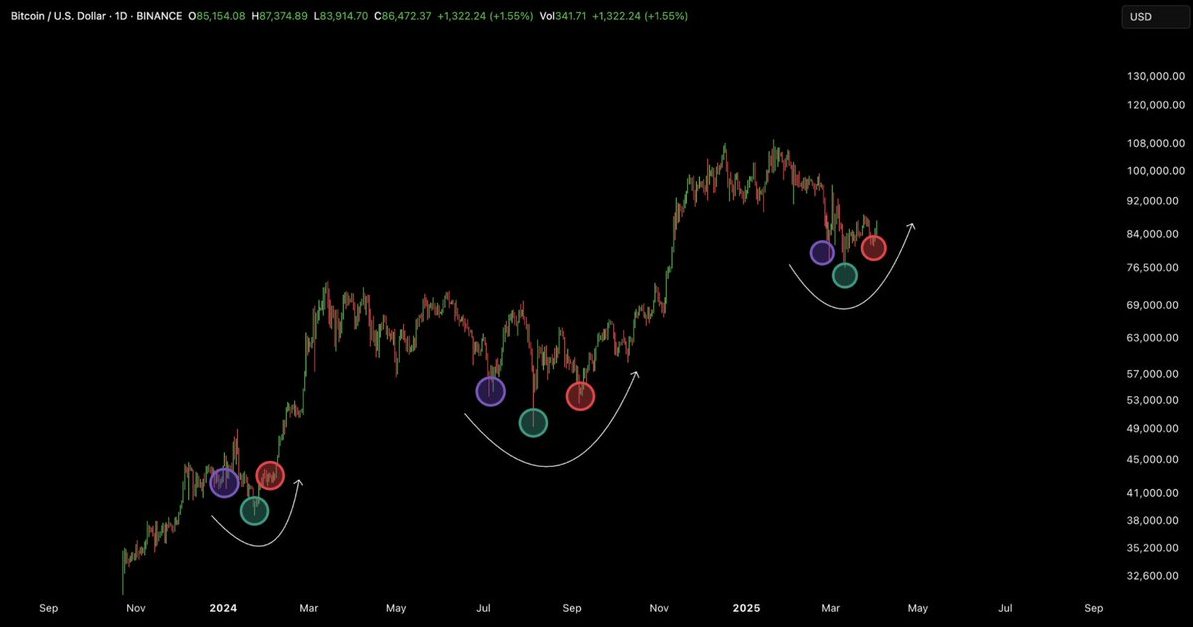 DeFiDynastyX's tweet photo. 🚀 THE LEGENDARY #HOLY #TRIPLEBOTTOM FOR #BITCOIN IS HERE!!! 🔥📈 Is this the moment we’ve all been waiting for? Bulls are gearing up for an epic breakout! 🚀💰 #Crypto #BTC #BullRun #HODL #ToTheMoon 🌕 https://t.co/FL7guQR4Z3