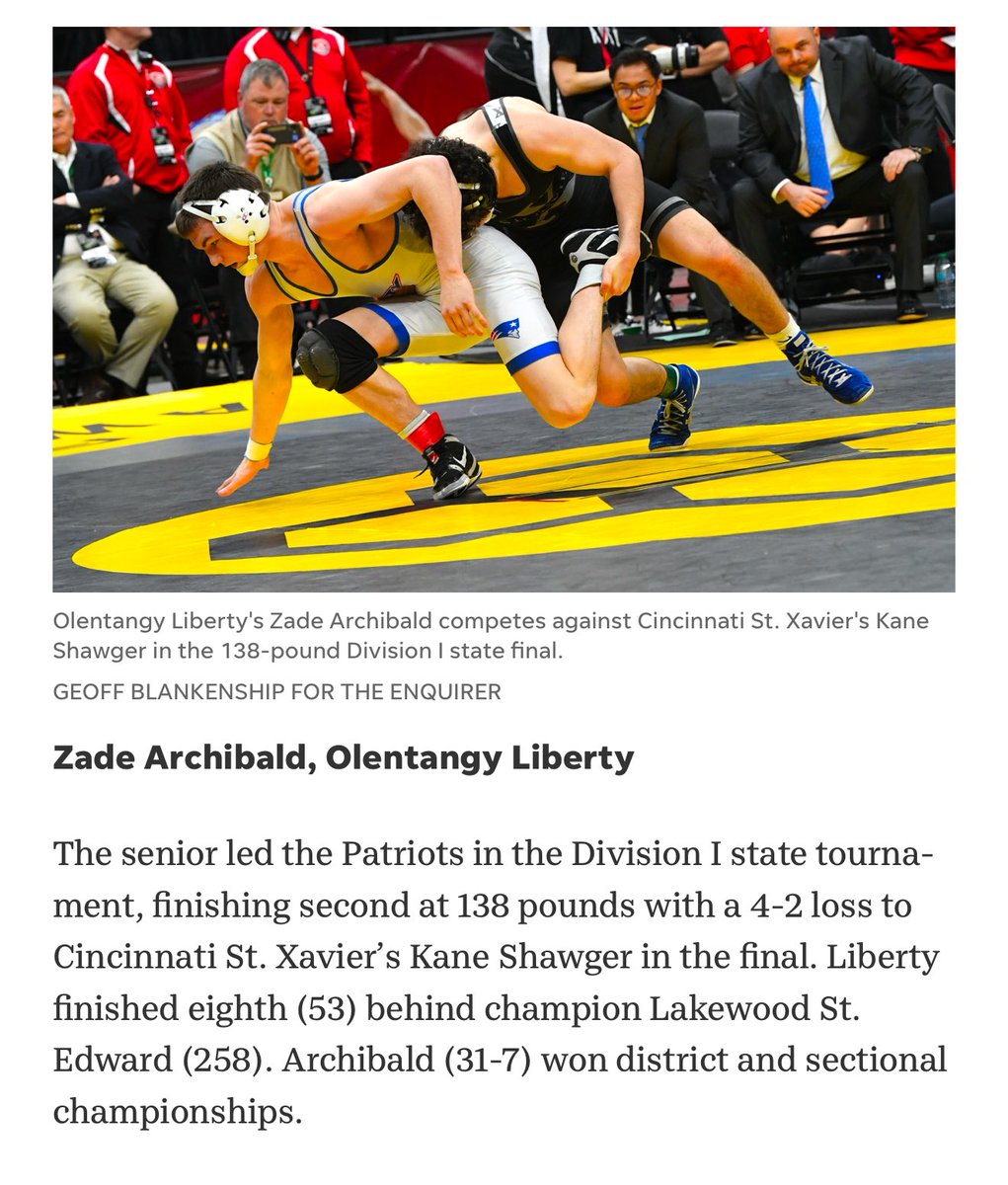 Liberty Wrestling (@olhswrestling) on Twitter photo Congratulations to senior State Runner-up Zade Archibald for being selected by the <a href="/DispatchPreps/">Columbus Dispatch Preps</a> 1st Team All Metro! Congratulations to senior State Runner-up Zade Archibald for being selected by the <a href="/DispatchPreps/">Columbus Dispatch Preps</a> 1st Team All Metro!