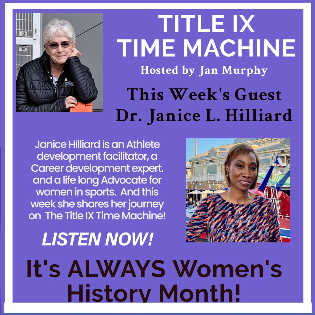 Jan Murphy (@janpmurphy) on Twitter photo Dr. Janice Hilliard is a national Advocate for Women in Sports! She shares her story on The Title IX Time Machine!
open.spotify.com/show/5qMgoHf6J… <a href="/WeCOACH/">WeCOACH</a> <a href="/_WomenLeaders/">Women Leaders in Sports</a> <a href="/NIAAA9100/">NIAAA</a> <a href="/WomensSportsFdn/">Women's Sports Foundation</a> <a href="/HilliardSoluti1/">Hilliard Solutions</a> <a href="/TitleIXforAll/">Title IX for All</a> <a href="/OfficialTHSADA/">THSADA</a> <a href="/THSCAcoaches/">THSCA</a> <a href="/NACDA/">NACDA</a> <a href="/ohioiaaa/">OIAAA</a> Dr. Janice Hilliard is a national Advocate for Women in Sports! She shares her story on The Title IX Time Machine!
open.spotify.com/show/5qMgoHf6J… <a href="/WeCOACH/">WeCOACH</a> <a href="/_WomenLeaders/">Women Leaders in Sports</a> <a href="/NIAAA9100/">NIAAA</a> <a href="/WomensSportsFdn/">Women's Sports Foundation</a> <a href="/HilliardSoluti1/">Hilliard Solutions</a> <a href="/TitleIXforAll/">Title IX for All</a> <a href="/OfficialTHSADA/">THSADA</a> <a href="/THSCAcoaches/">THSCA</a> <a href="/NACDA/">NACDA</a> <a href="/ohioiaaa/">OIAAA</a>