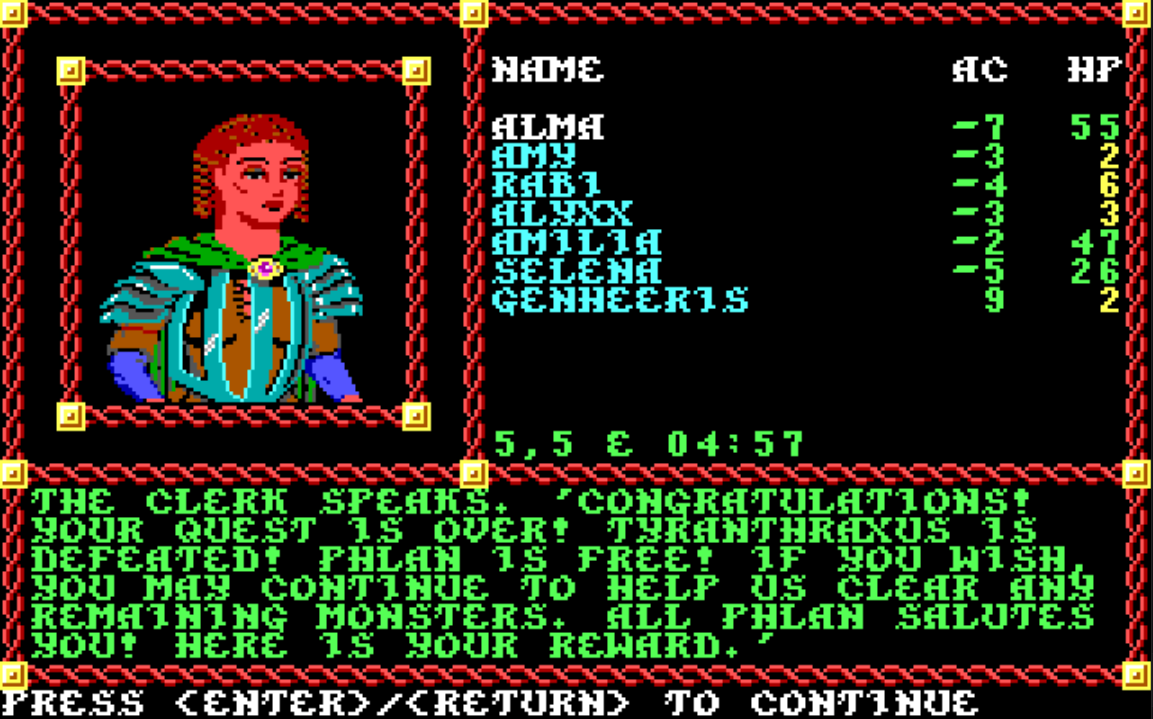Static_and_Fire's tweet photo. @Daerandin @AquaticElder @shnick1985 Pool of Radiance is done! Each new area only really had 1-2 maps and there were only about 5 places to go after the graveyard so the real meat of the game seemed to happen in the first city.

Now I can transfer over my characters to Curse of the Azure Bonds! https://t.co/w9bPVva7HC