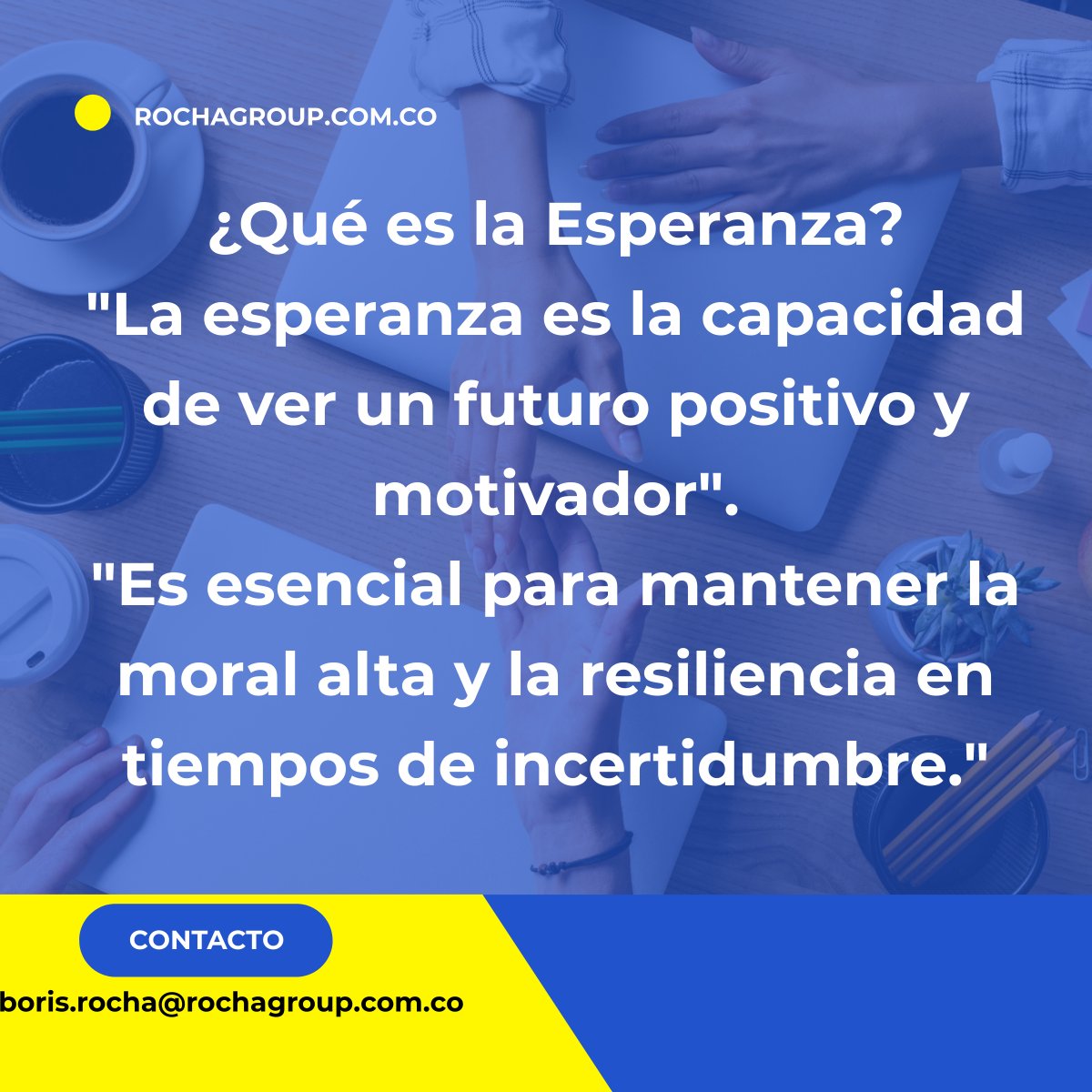 Borisroche's tweet image. El Poder de la Esperanza en el Liderazgo

En el entorno empresarial actual, la capacidad de los #Lideres para inspirar #esperanza es más crucial que nunca. 

Es cuando debemos trabajar con enfoque y fortalecernos como humanidad y es, desde la #esperanza en el liderazgo la clave.