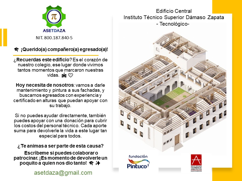 EGRESADOS ITS DÁMASO ZAPATA - TECNOLÓGICO

🤝 Tu ayuda es fundamental para preservar nuestro legado y brindar a las nuevas generaciones un entorno digno y seguro.