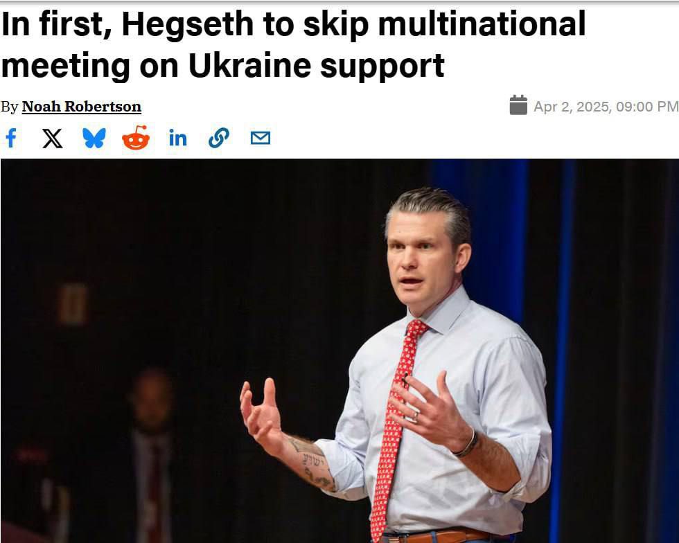 Les États-Unis ne participeront pas à la réunion de Rammstein sur l’Ukraine.

Le ministre de la Défense Pete Hegseth n'assistera pas à la réunion et ne la rejoindra pas en ligne.

J'en ai assez de voir mes portefeuilles, mes montres et ma monnaie disparaître de mes poches ))