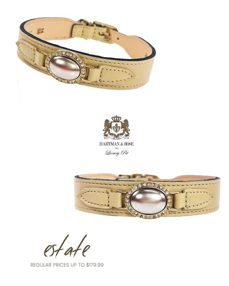 HartmanRose2's tweet photo. The Estate Collar in Vanilla &amp; Gold. Wow!
ALL INVENTORY NOW Only $39.99
Extra 25% off use code: LOVEWINS 
https://t.co/P5D64QOeCx
ONLY LARGE Sizes Available
Regular Prices up to $179.99
FINAL SALE. NO RETURNS. 
ABSOLUTELY NO EXCEPTIONS

#dog #dogleash #doglead #dogcollar #dogs https://t.co/3g097ryTOv