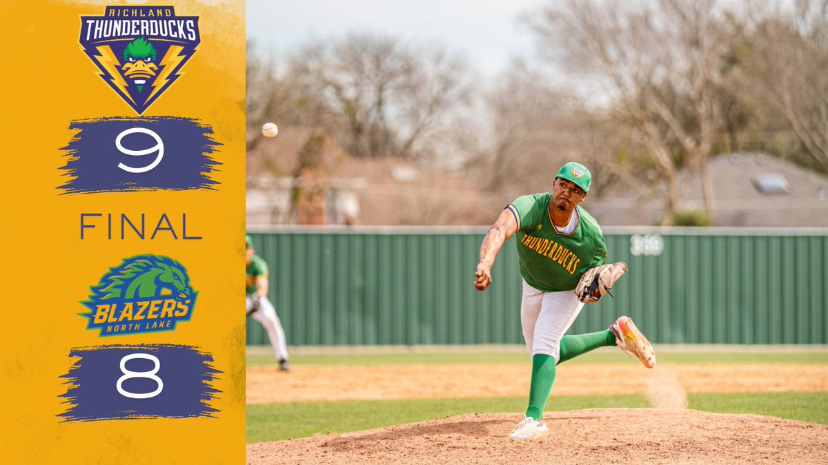 Richland Thunderducks Baseball (@ducksbsb) on Twitter photo FINAL: RICH 9, NL 8
WP: L. Shipman; 2.1IP, 1H, 1ER, 5K
Williams: 4IP, 4H, 0ER, 1K
Cream: 1.1IP, 0H, 0R
(Save) Johnson: .2IP, 0H,0R, 1K
Gutierrez: 4-5 RBI
Smith: 2-4
Ruiz: 2-3 
Amarante: 3-5 2B, HR 3RBI
Lopez: 1-3 RBI FINAL: RICH 9, NL 8
WP: L. Shipman; 2.1IP, 1H, 1ER, 5K
Williams: 4IP, 4H, 0ER, 1K
Cream: 1.1IP, 0H, 0R
(Save) Johnson: .2IP, 0H,0R, 1K
Gutierrez: 4-5 RBI
Smith: 2-4
Ruiz: 2-3 
Amarante: 3-5 2B, HR 3RBI
Lopez: 1-3 RBI