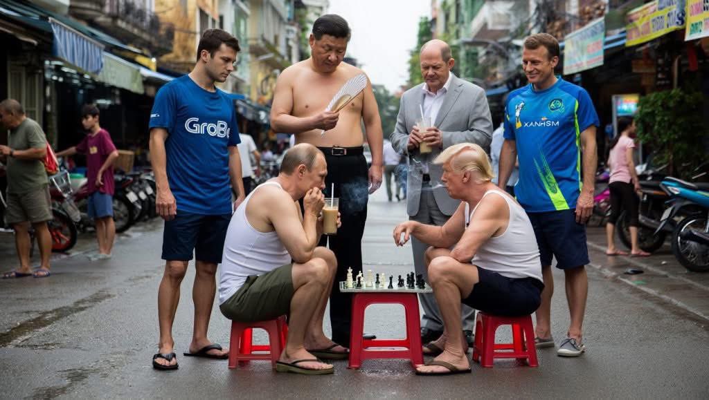Steven36969's tweet photo. - Trump: "Chú đánh thắng tui ván này, tui cho chú phiên bản premium TrumpX Bot AI" 😎
- Putin:....🤨
#TrumpX_Bot
#Solana https://t.co/w3yC7m4Wn2