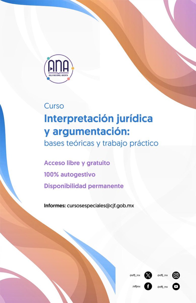 ENFJ_mx's tweet photo. Estás a unos cuantos clicks de ampliar tus conocimientos en Derecho. Hazlo a tu propio ritmo con ANA

🔹Curso: Interpretación jurídica y argumentación: bases teóricas y trabajo práctico

👨🏻‍🏫 Dr. Juan Antonio García Amado

💻https://t.co/EglHbmUl7y https://t.co/45pSZXMGN3