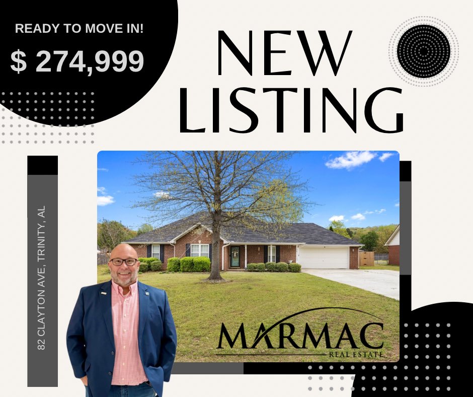*** BOOM *** Another great home hitting the market this weekend!  It’s a great day to call Beau! 256-274-3461  #Selling  #ForSale #Listing #REALTOR #MarMac #RealEstate #Trinity #LetsGo