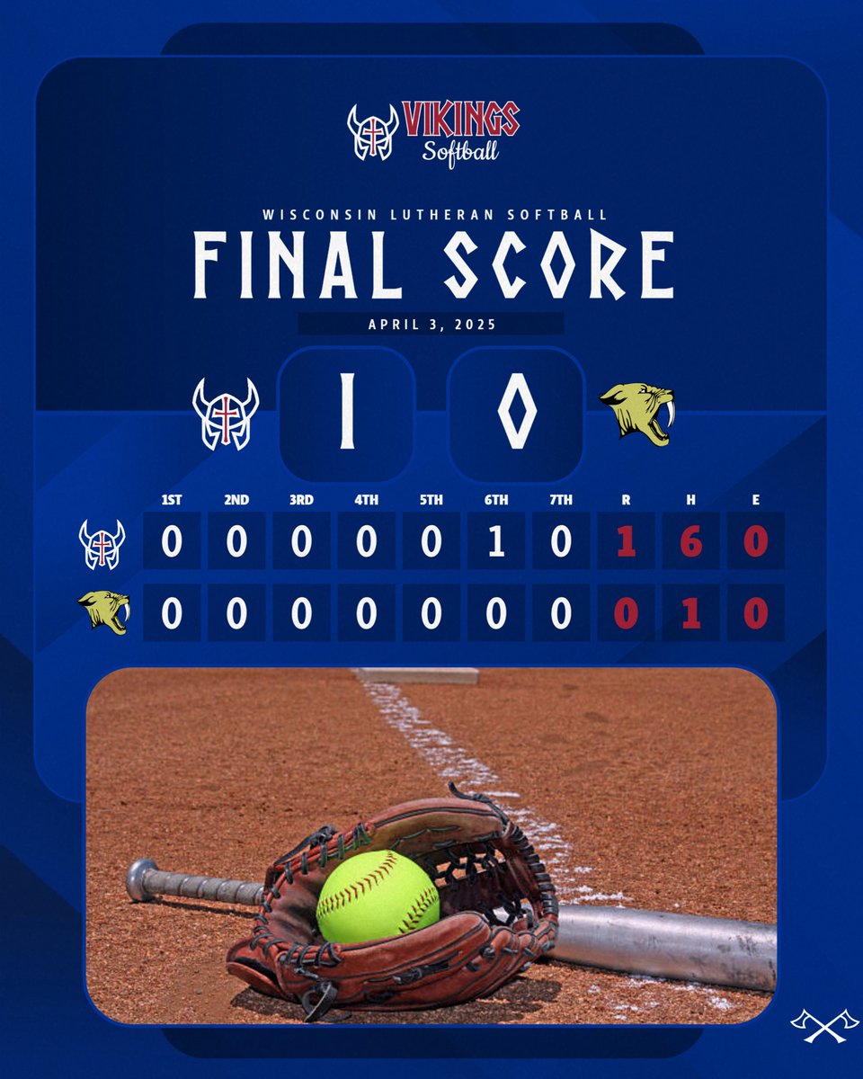 FINAL: Vikings 1, Franklin 0

✅ Pitching? Locked in.
✅ Defense? Steady.
✅ One big swing? All we needed.

Riding the wave to the next one. #VikingSoftball #300Percent #Purpose