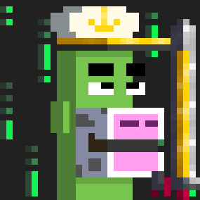 Crypto_Domainer's tweet image. I had to do it....Just bought a Matrix background with a Sword of Consensus and Traditional Kaiju-Cow Hunter Camouflage...

Looks a bit rare on the attributes 
#CallData Comrades