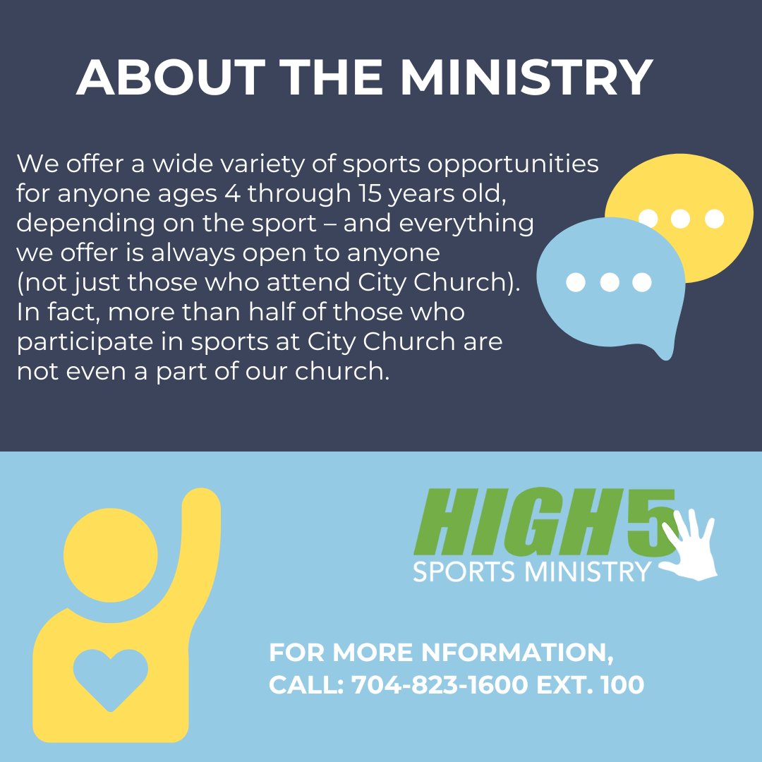 citychurchnc1's tweet image. Meet our Ministries at City Church!

For more information on High 5 Sports, visit citync.com/high-5-sports/

#citychurchnc #meetourministries #High5Sports