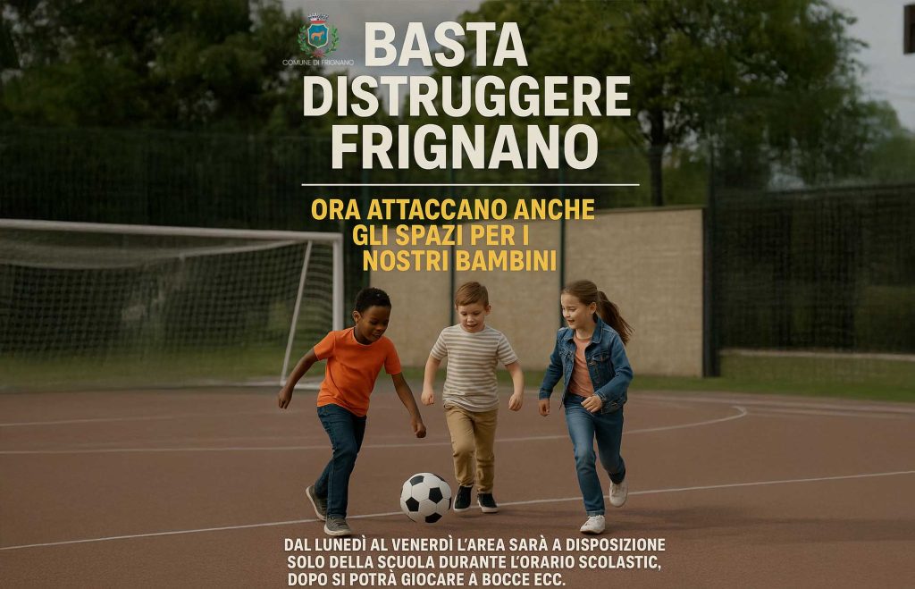 FrignanoNews's tweet photo. Basta Distruggere Frignano: I Consiglieri di Minoranza ora attaccano anche gli spazi per i nostri bambini
https://t.co/Rn3OqmY3SY https://t.co/PW5kzuic2H