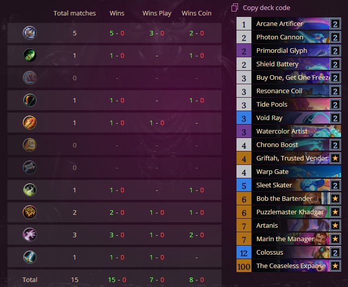 Cooked some mage. 15-0 climb, put out bad csrds and put in good tempo cards.
Enjoy until tomorrow at your own risk.  

AAECAf0ECLanBrrBBuPPBqfTBqrqBoz0BpP0BtuXBwve+AW0pwaFvwbL0AaG5gaL9AaQ9AaZ9Aaa9Aad9AbF+AYAAA==