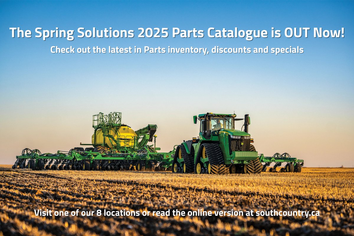 Spring has sprung and so have the deals at South Country Equipment! Stop by your local dealer to grab a copy of our Spring Solutions 2025 Parts Catalogue or check it out online at southcountry.ca on our homepage.

Explore our wide range of parts, exclusive discounts, and