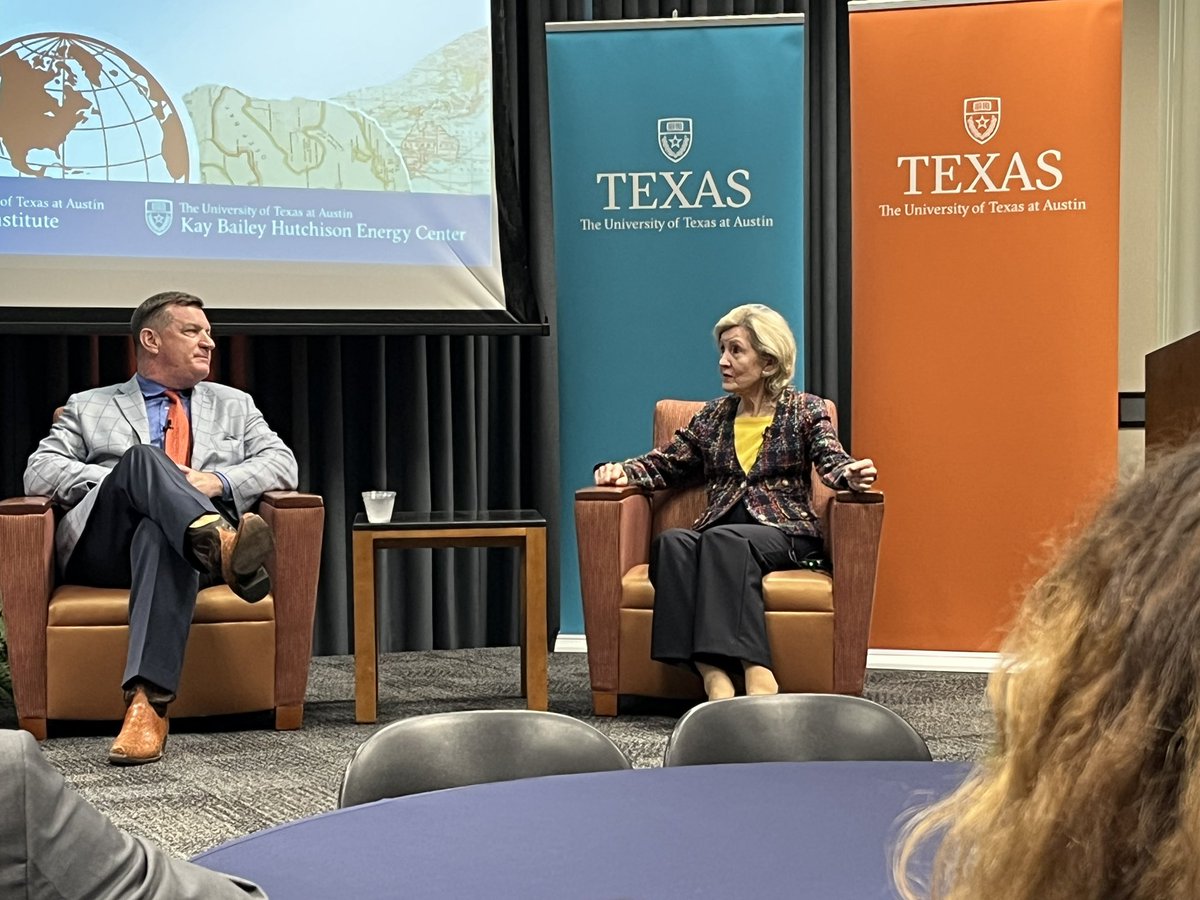The Kay Bailey Hutchison Energy Center (@kbhenergycenter) on Twitter photo We’re at #UTEnergyWeek hearing from Sen. <a href="/kaybaileyhutch/">Kay Bailey Hutchison</a>, George Seay, Wil VanLoh, and <a href="/ClementsCenter/">Clements Center</a> Assoc. Director Paul Edgar on how energy production and policy are shaping global geopolitics, national security, and international relations. Thank you for sharing your time! We’re at #UTEnergyWeek hearing from Sen. <a href="/kaybaileyhutch/">Kay Bailey Hutchison</a>, George Seay, Wil VanLoh, and <a href="/ClementsCenter/">Clements Center</a> Assoc. Director Paul Edgar on how energy production and policy are shaping global geopolitics, national security, and international relations. Thank you for sharing your time!