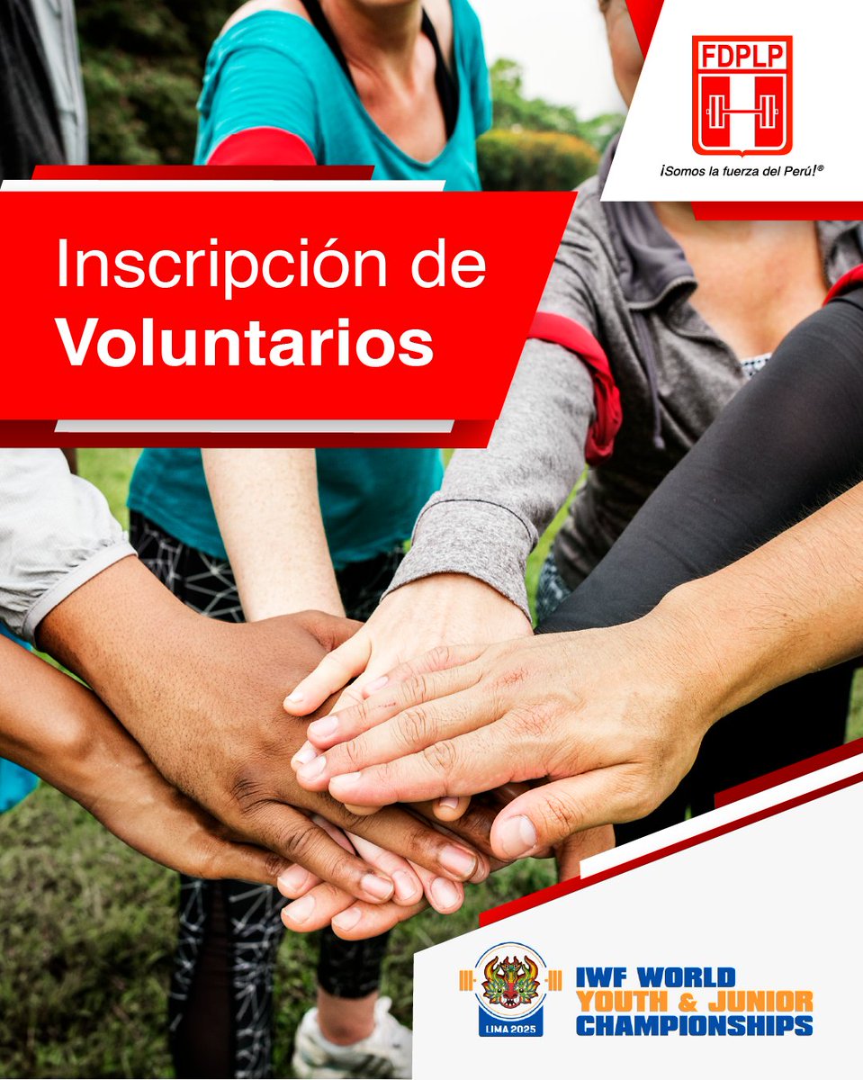 ⭐¡Inscríbete como 👩🏻‍🤝‍👨🏽 Voluntario y sé parte de la historia! Por primera vez 2 mundiales de Levantamiento de Pesas en simultáneo, del 29 de abril a 05 de mayo 2025.

📌Inscríbete en:
forms.gle/R69d9owdzLtF6e…

#voluntariado #voluntario