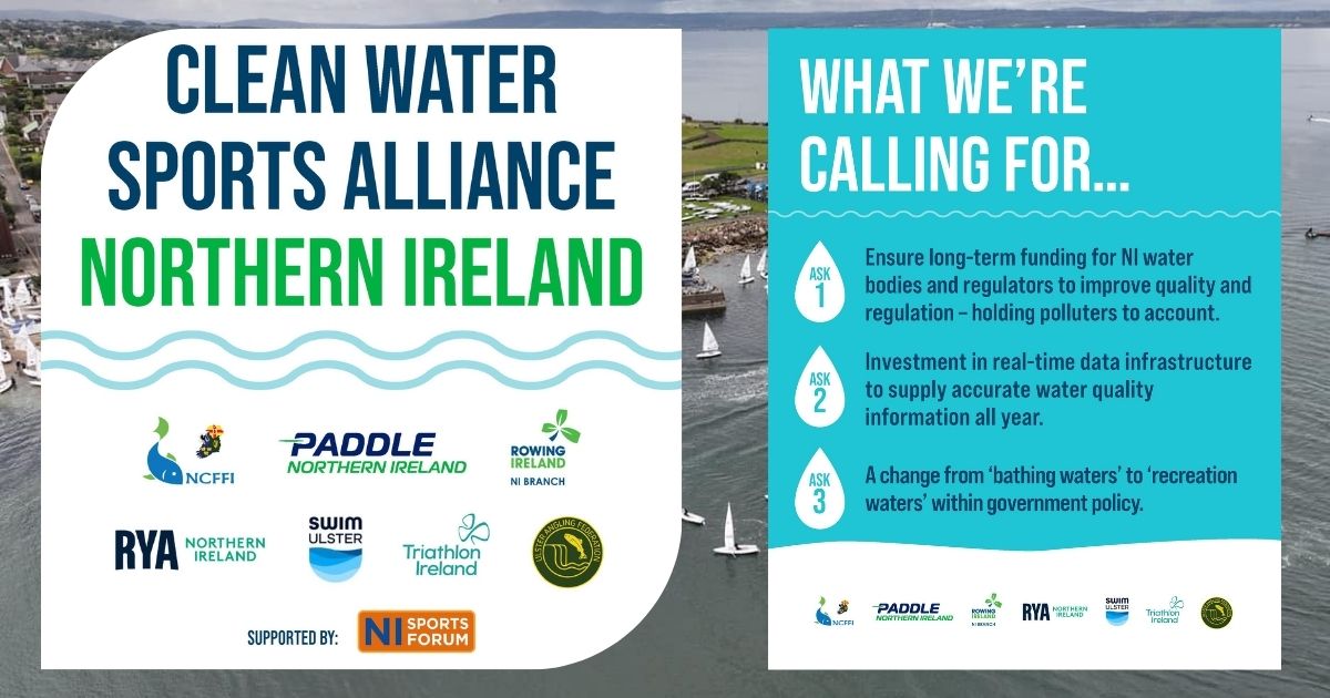 🌊 Exciting news! The Clean Water Sports Alliance NI has launched, uniting National Governing Bodies to protect our blue spaces. 

Learn more about their mission &amp; how you can help 👉 nisf.net/clean-water-sp…

#CleanWaterSportsAlliance #CWSA #CleanWater #WhySportMatters