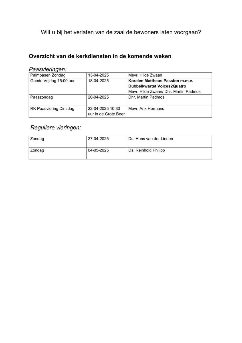 MachielLock's tweet image. A.s. zondagmorgen, 6 april, ga ik voor in de Brasserie van Het Zonnehuis te Vlaardingen. Hierbij de liturgie van deze dienst: (2/2)