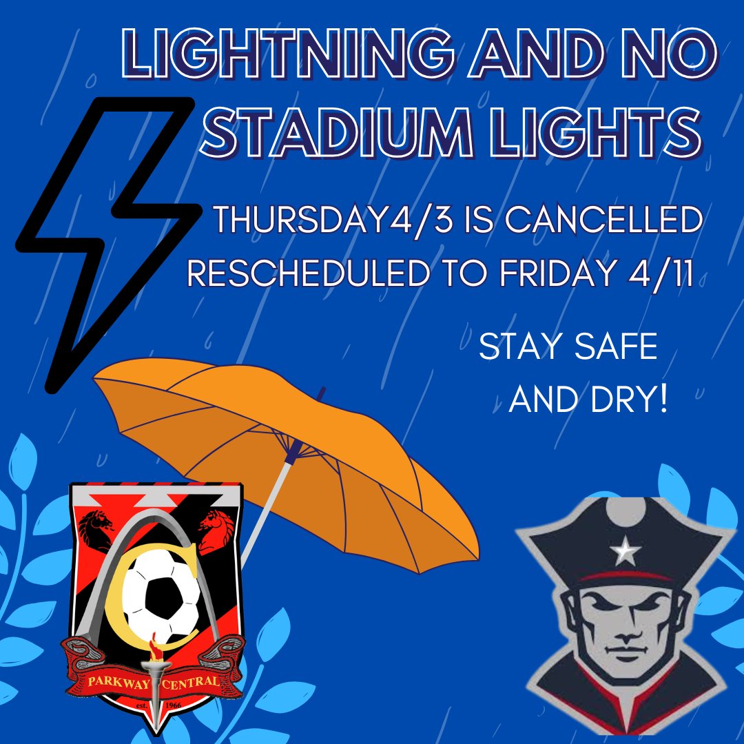 Tonight's game, 4/3 is cancelled.  We don't have lights in the stadium (supposed to be turned on next week) so the lightning delay pushed our start back.  We rescheduled to Friday, 4/11.