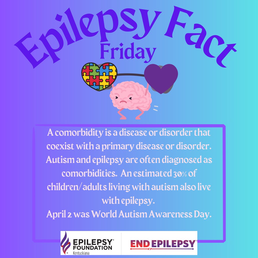 This Wednesday, April 2 was World Autism Awareness Day. Did you know that many people living with autism also live with epilepsy.
See below for more information:
epilepsy.com/stories/epilep…
#efkentuckiana #epilepsyawareness #epilepsyfactfriday #AutismAwarenessDay