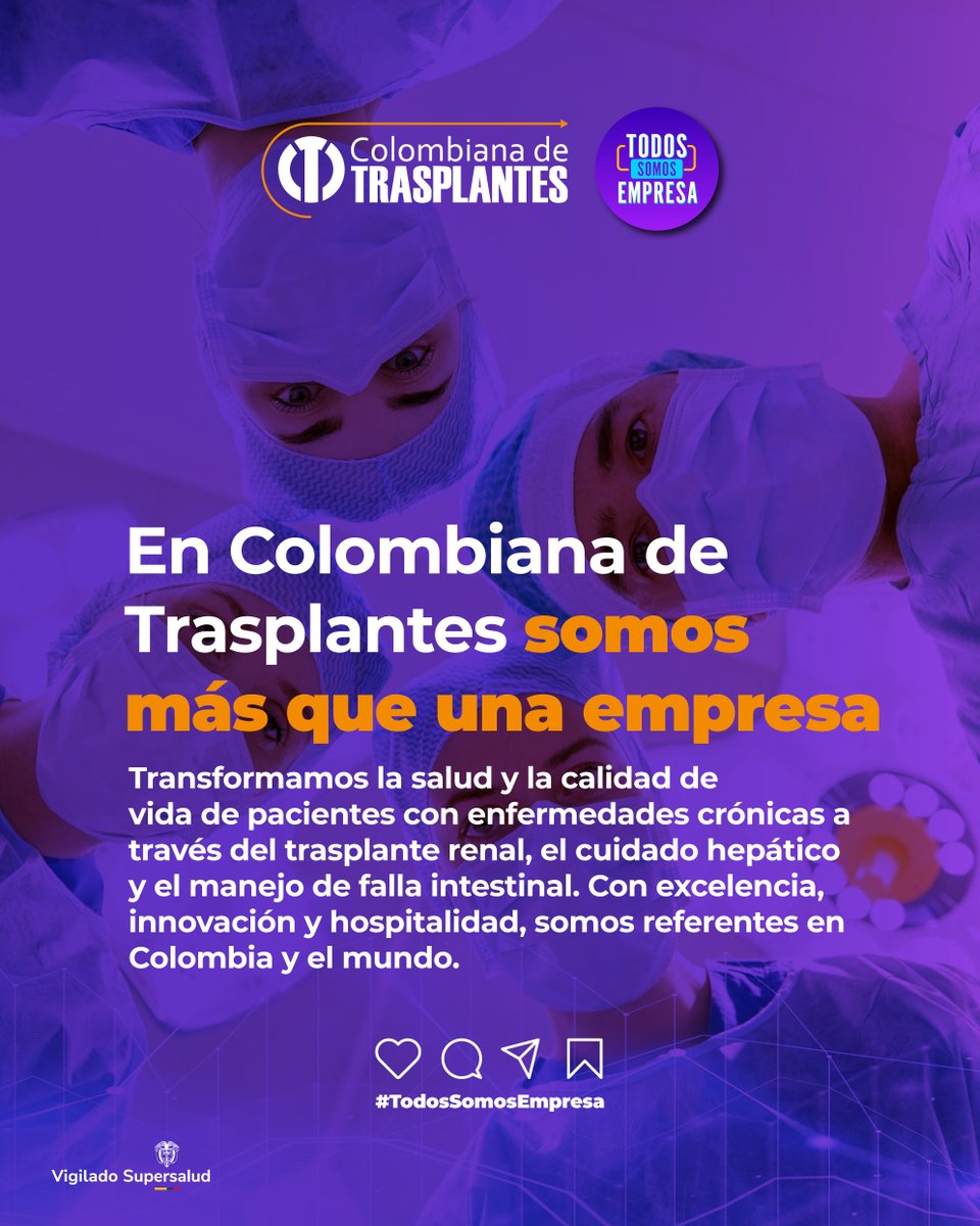 coltrasplantes's tweet photo. Este mes nos unimos a la campaña de @somosempresas, reafirmando nuestro compromiso con la construcción de un entorno donde prime la excelencia, innovación y hospitalidad.
#TodosSomosEmpresa #CuidadoHepático #ColombianaDeTrasplantes #Salud #EnfermedadesCrónicas #FallaIntestinal https://t.co/uTBtUBFfwU