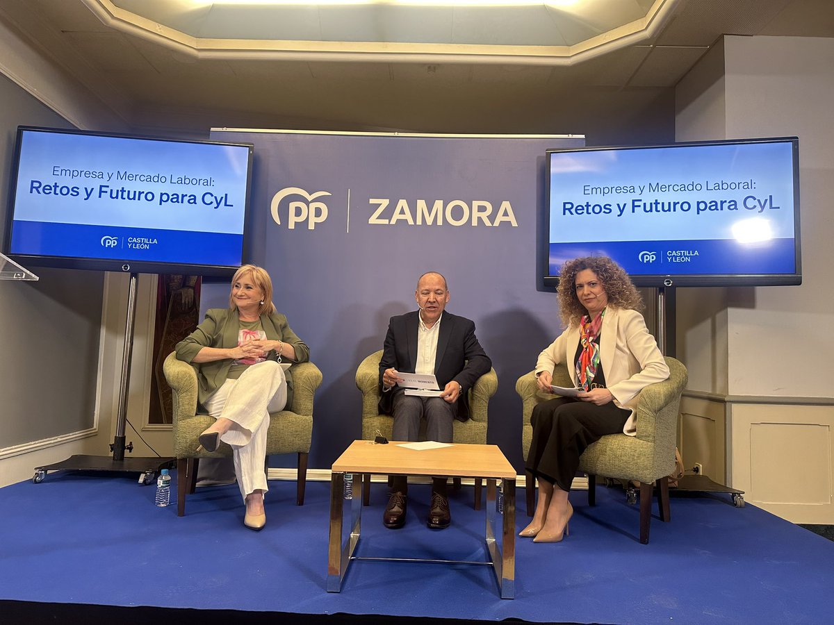 Evelascomorillo's tweet photo. Gracias a todos los que habéis asistido a la jornada “empresa y mercado laboral: Retos y Futuro para CyL” organizada por el @PPopularCyL y ha contado con la participación de @LeticiaGarciaZa @RenataLopez72 @JMBarriosT y la clausura de @ppacocyl 
#EstabilidadFuturo 
@PPdeZamora https://t.co/uJ9Lrm475D