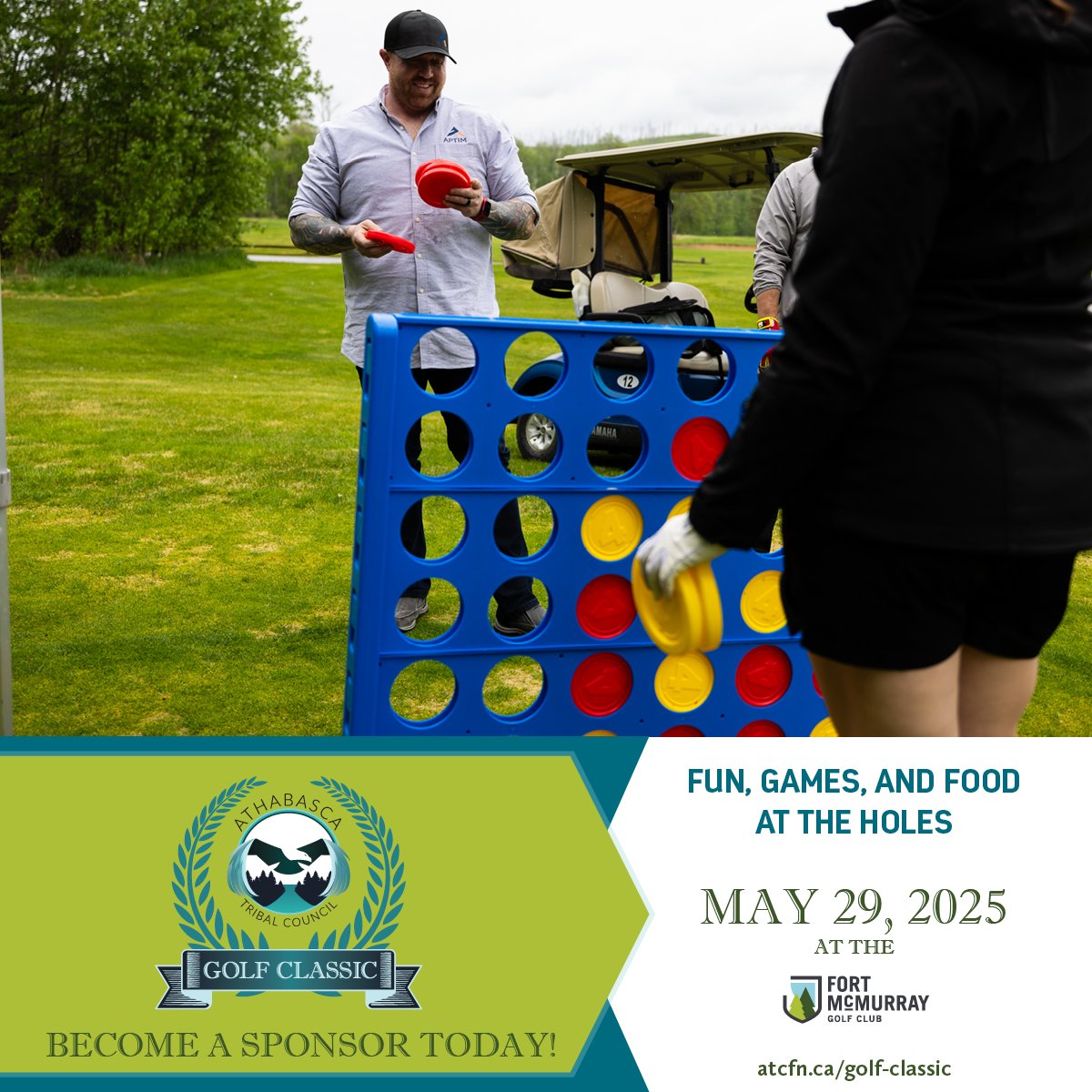 Sponsor the ATC Golf Classic and strengthen your connection with Indigenous and non-Indigenous business partners over some friendly competition! 
atcfn.ca/golf-classic

#ATCGolfClassic #GolfTournament #Fundraiser #IndigenousCulture #Cree #Dene #YMM #RMWB