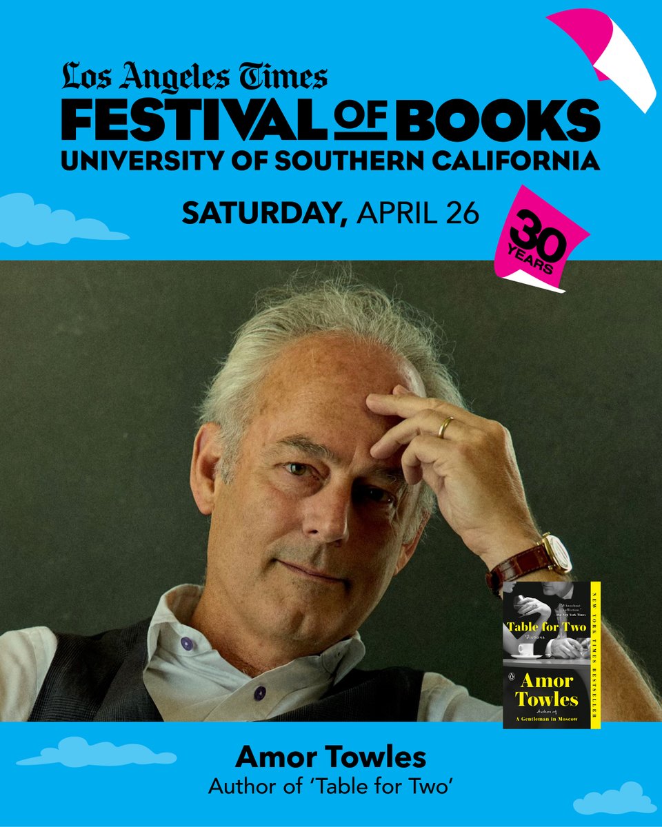 LA Times Festival of Books (@latimesfob) on Twitter photo Author <a href="/amortowles/">amor towles</a> is headed to the <a href="/latimes/">Los Angeles Times</a> Festival of Books! 📙✨
His beloved novels and new collection of shorter fiction, “Table for Two,” have all been bestsellers, have collectively sold more than eight million copies and have been translated into more than forty Author <a href="/amortowles/">amor towles</a> is headed to the <a href="/latimes/">Los Angeles Times</a> Festival of Books! 📙✨
His beloved novels and new collection of shorter fiction, “Table for Two,” have all been bestsellers, have collectively sold more than eight million copies and have been translated into more than forty