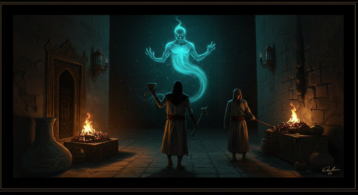 RR_Paranormal's tweet photo. Whispers in the dark? That’s the Shaitan at work. In old Baghdad, a merchant heard one promise riches—for a price. He woke to find his family gone, replaced by shadows that mimicked their voices. Evil Jinn don’t bargain; they take.
#JinnTales #DemonFiles #Paranormal #Supernatural #Folklore
