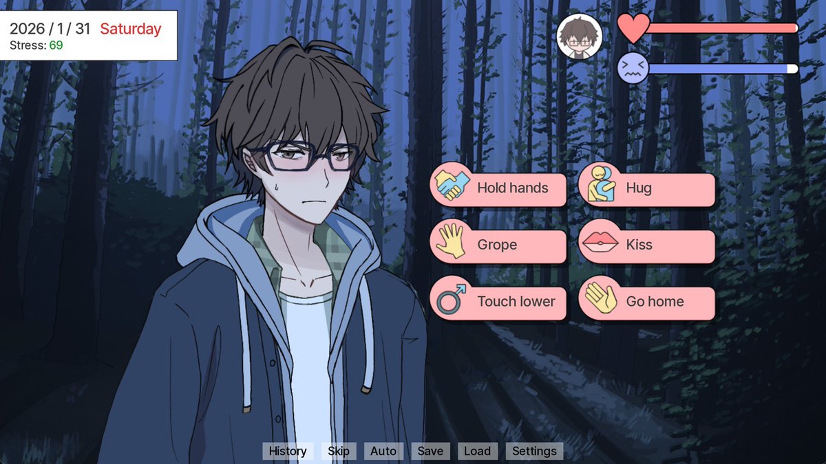 ThunderBanana0's tweet image. In the 2nd semester, you can go on Sunday dates with LIs who have 200+ affection. If it goes well, they’ll ask for an extra walk, which unlocks some intimate interactions. And if you turn them on but leave them dry, they’ll need a bit *self-care* later at home.
#thesisoflove