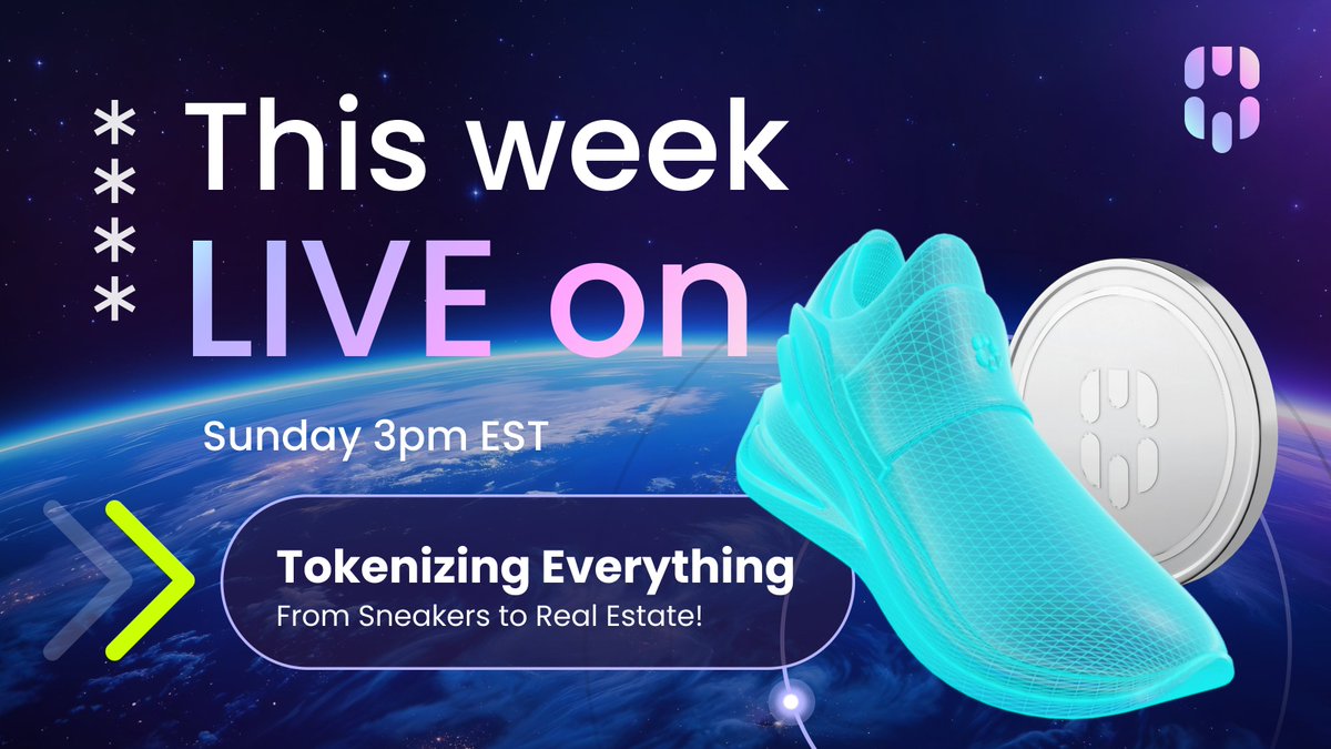 🚀 This Week LIVE on X Spaces!

📢 Sunday at 3 PM EST – Join us for an exciting session on:

🕵️‍♂️ Tokenizing Everything: From Sneakers to Real Estate!

💡 Dive into the tokenization of physical and digital assets

🔥 Fun Angle: What's the weirdest thing you would tokenize?

🏃‍♂️